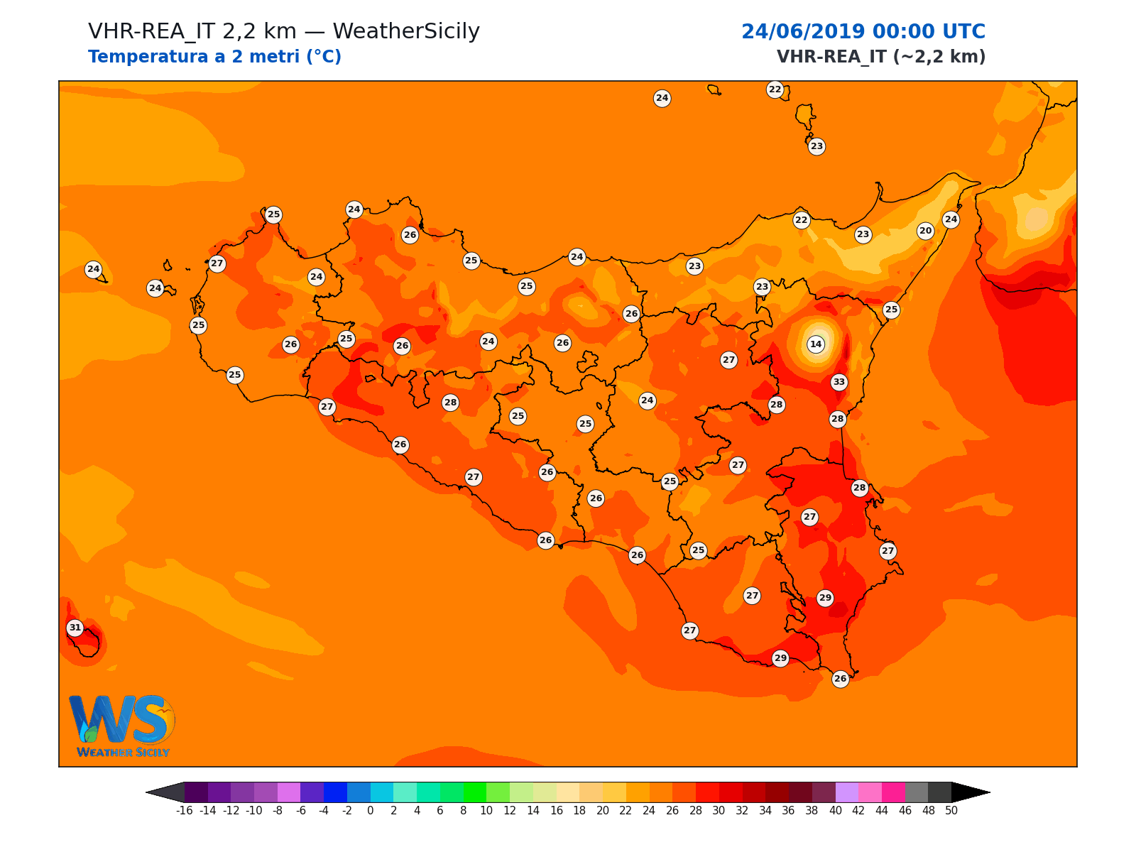 Temperatura a 2 metri · 2019062400