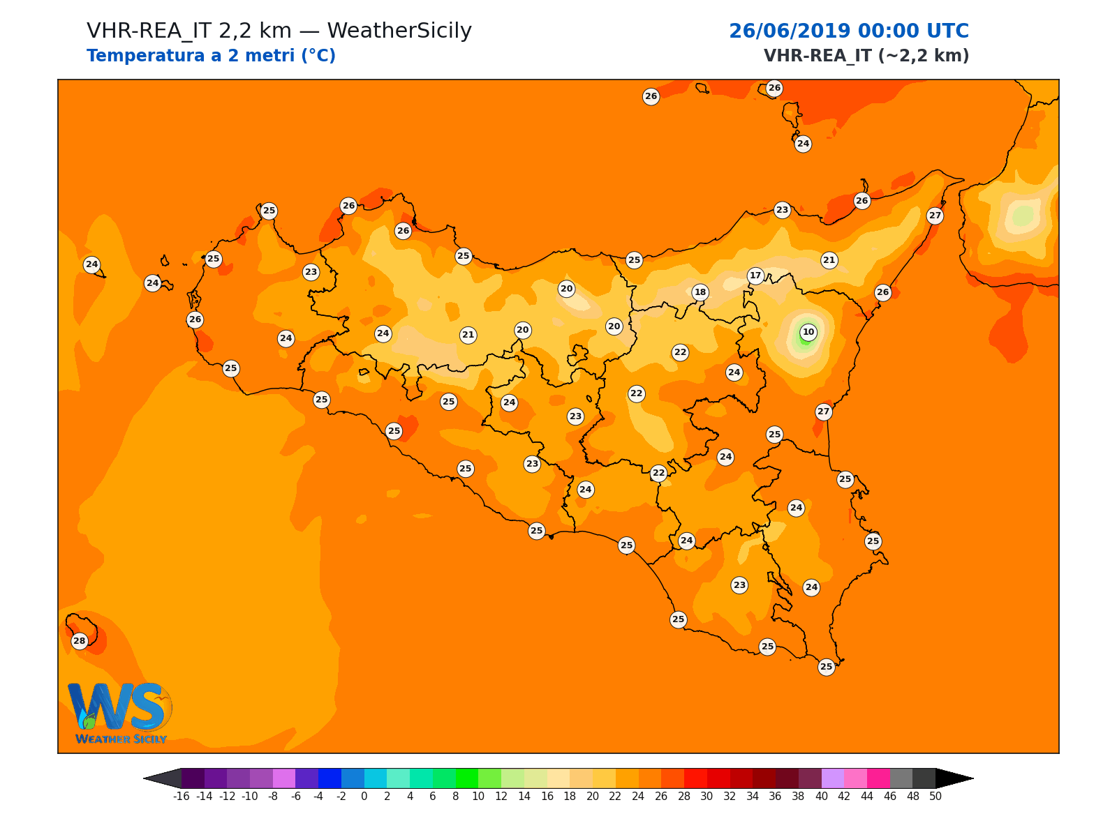 Temperatura a 2 metri · 2019062600