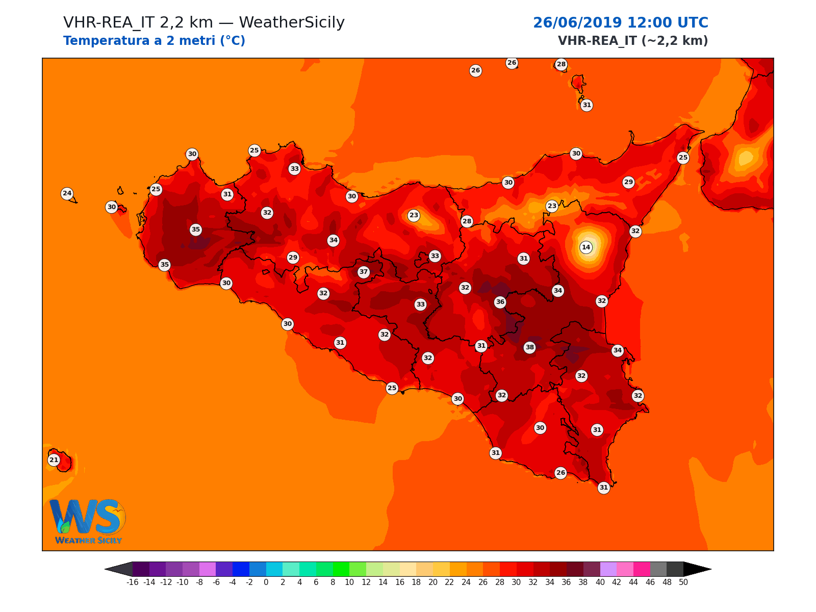 Temperatura a 2 metri · 2019062612