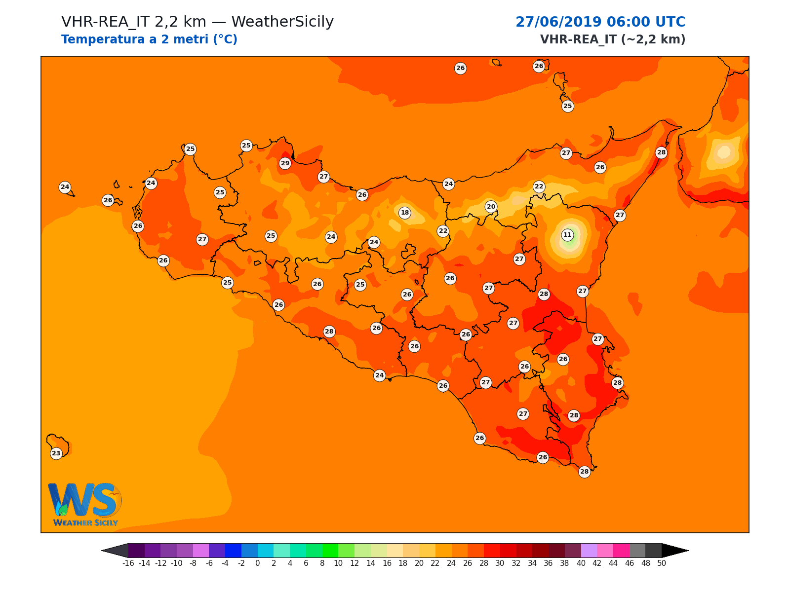 Temperatura a 2 metri · 2019062706