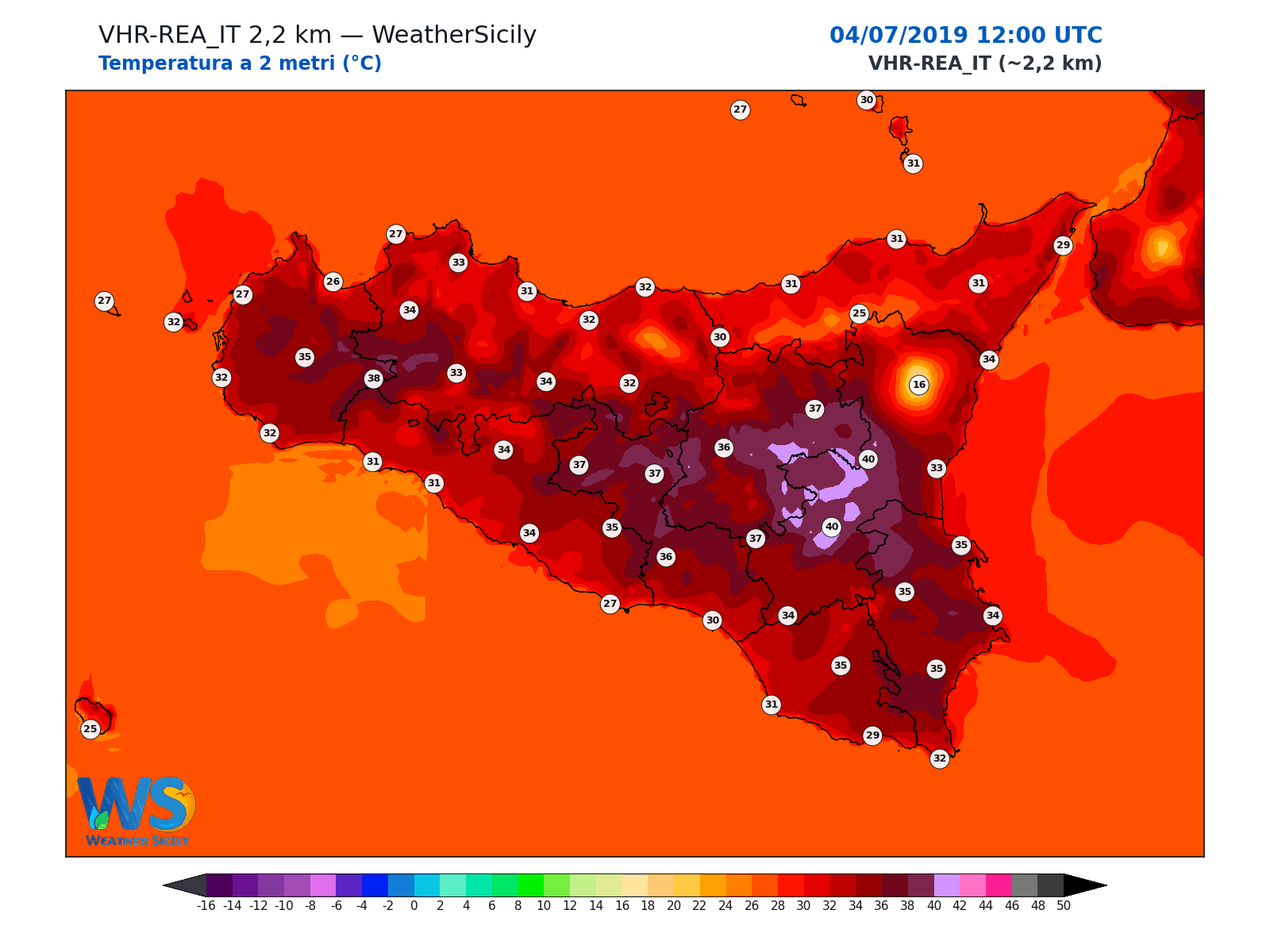 Temperatura a 2 metri · 2019070412