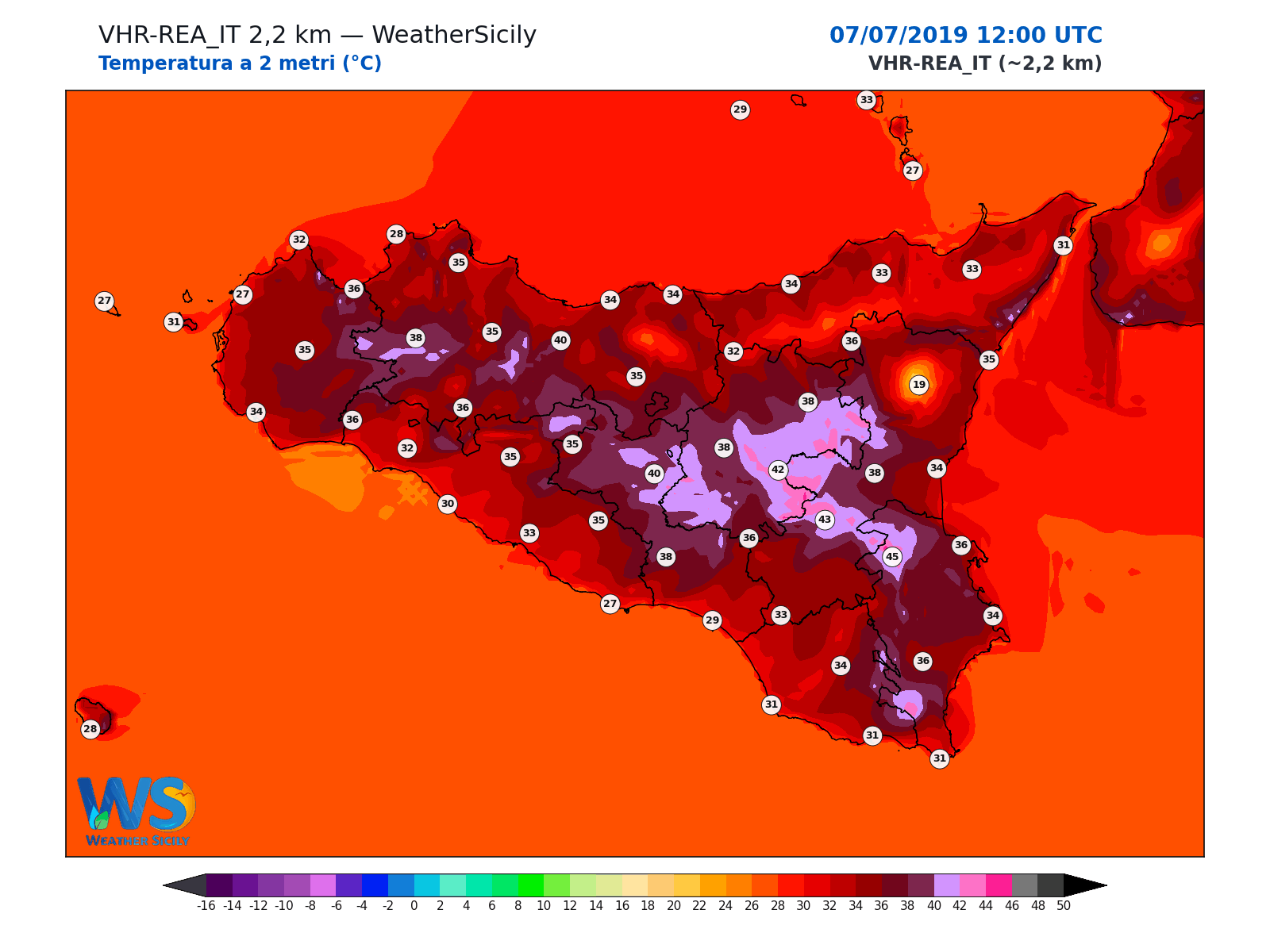 Temperatura a 2 metri · 2019070712