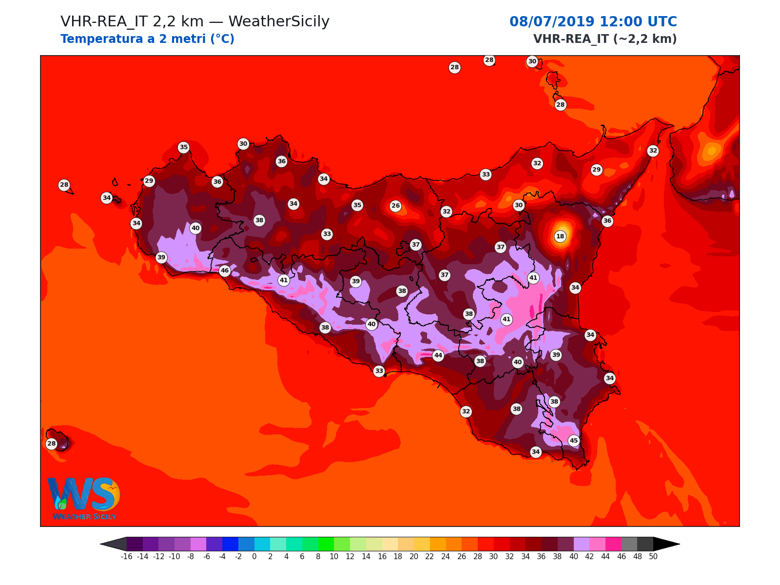 Temperatura a 2 metri · 2019070812