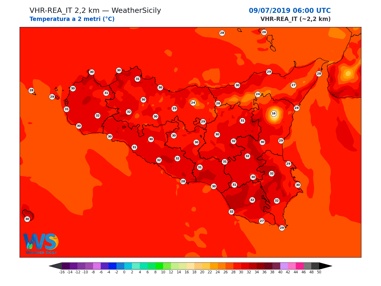 Temperatura a 2 metri · 2019070906