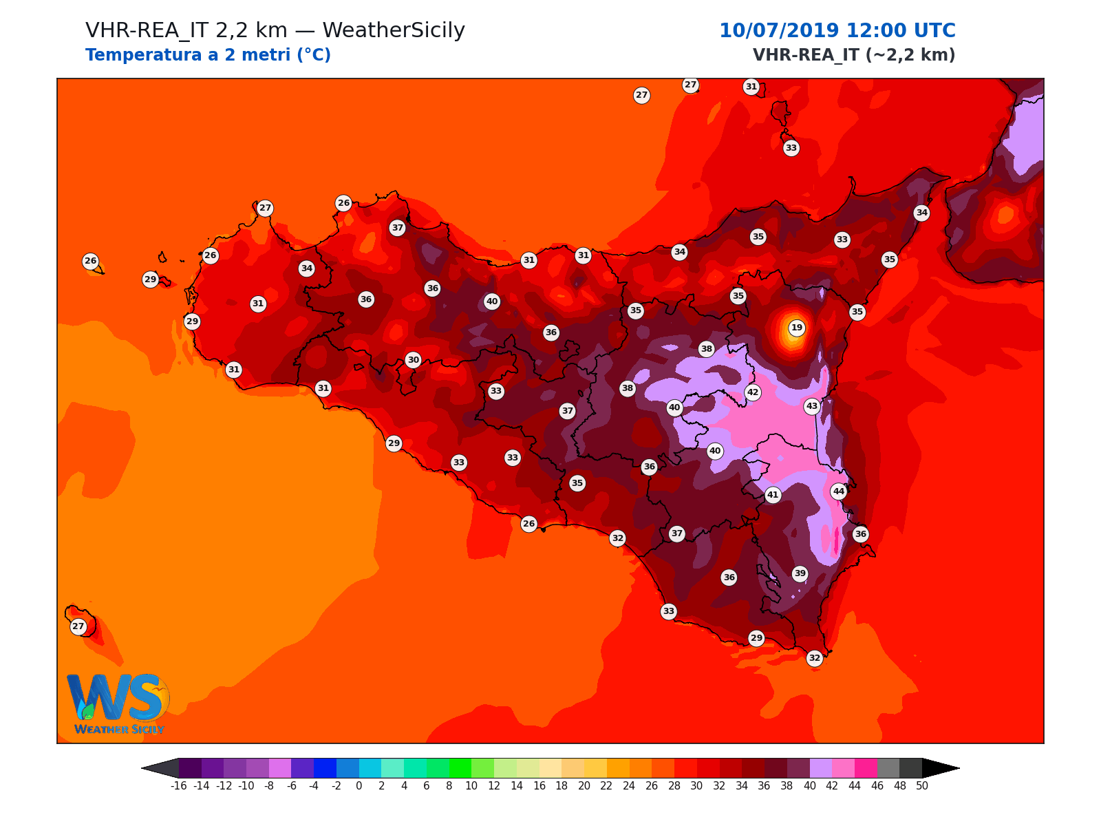 Temperatura a 2 metri · 2019071012