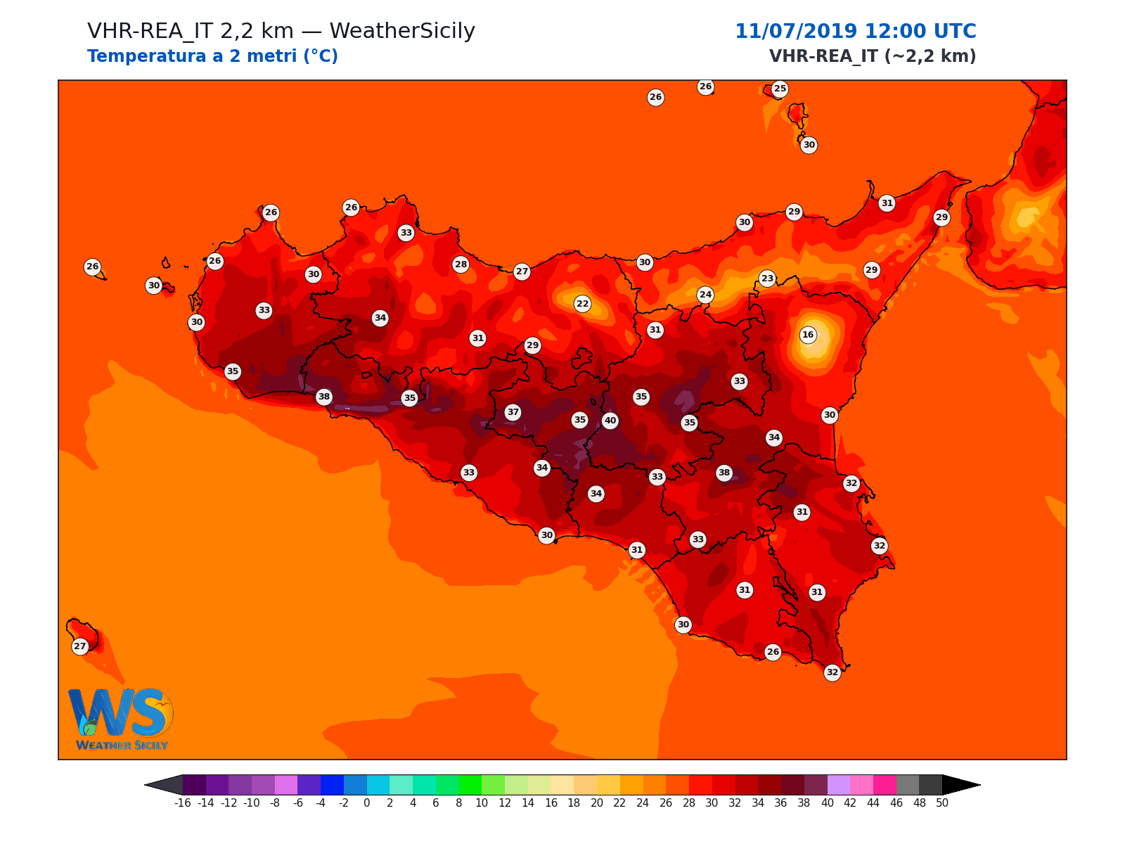 Temperatura a 2 metri · 2019071112