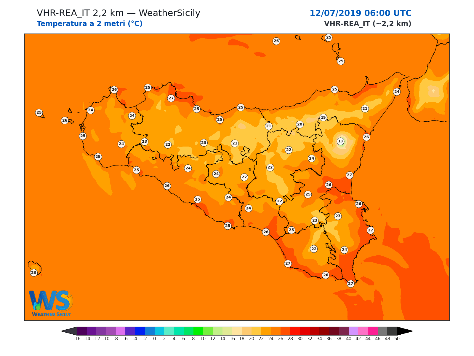 Temperatura a 2 metri · 2019071206