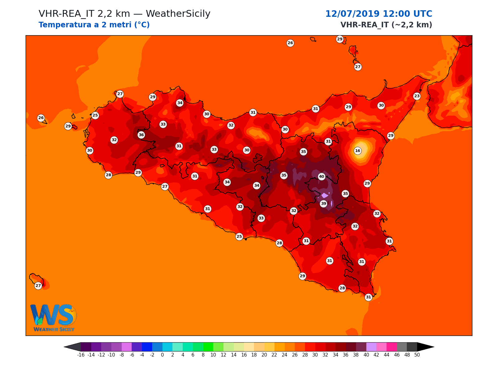Temperatura a 2 metri · 2019071212