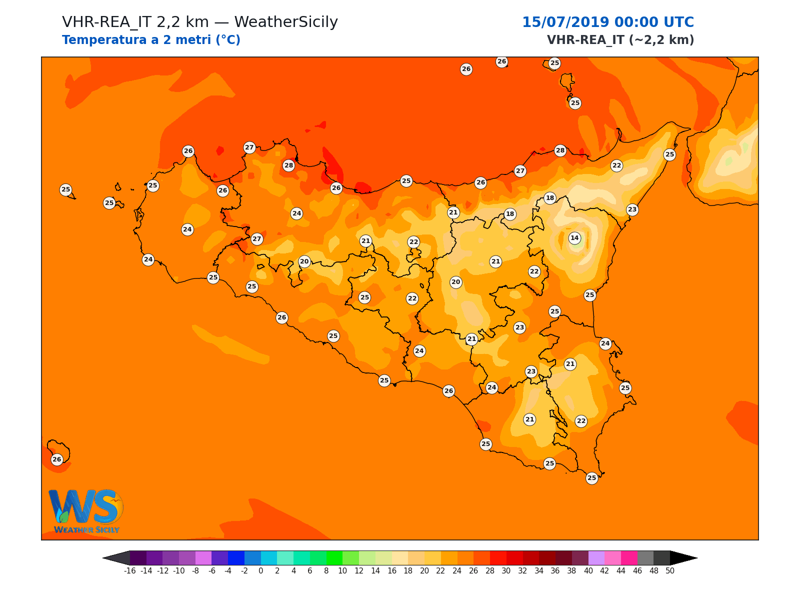 Temperatura a 2 metri · 2019071500