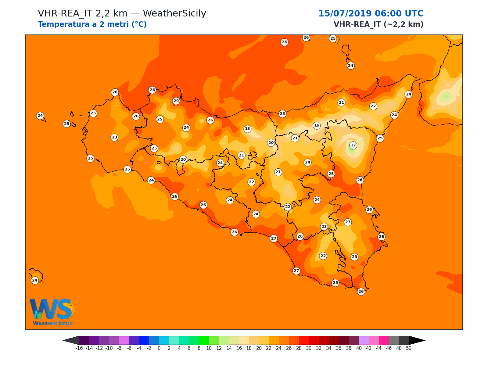 Temperatura a 2 metri · 2019071506
