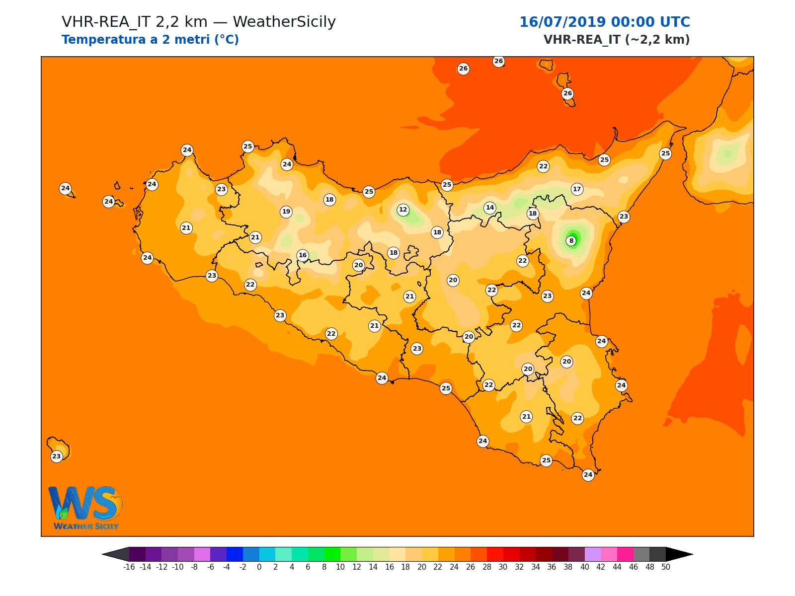 Temperatura a 2 metri · 2019071600