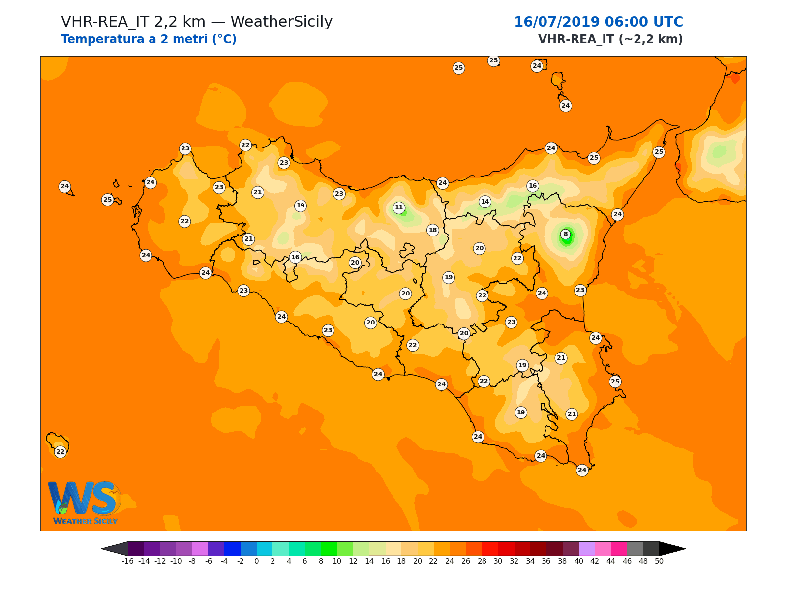 Temperatura a 2 metri · 2019071606