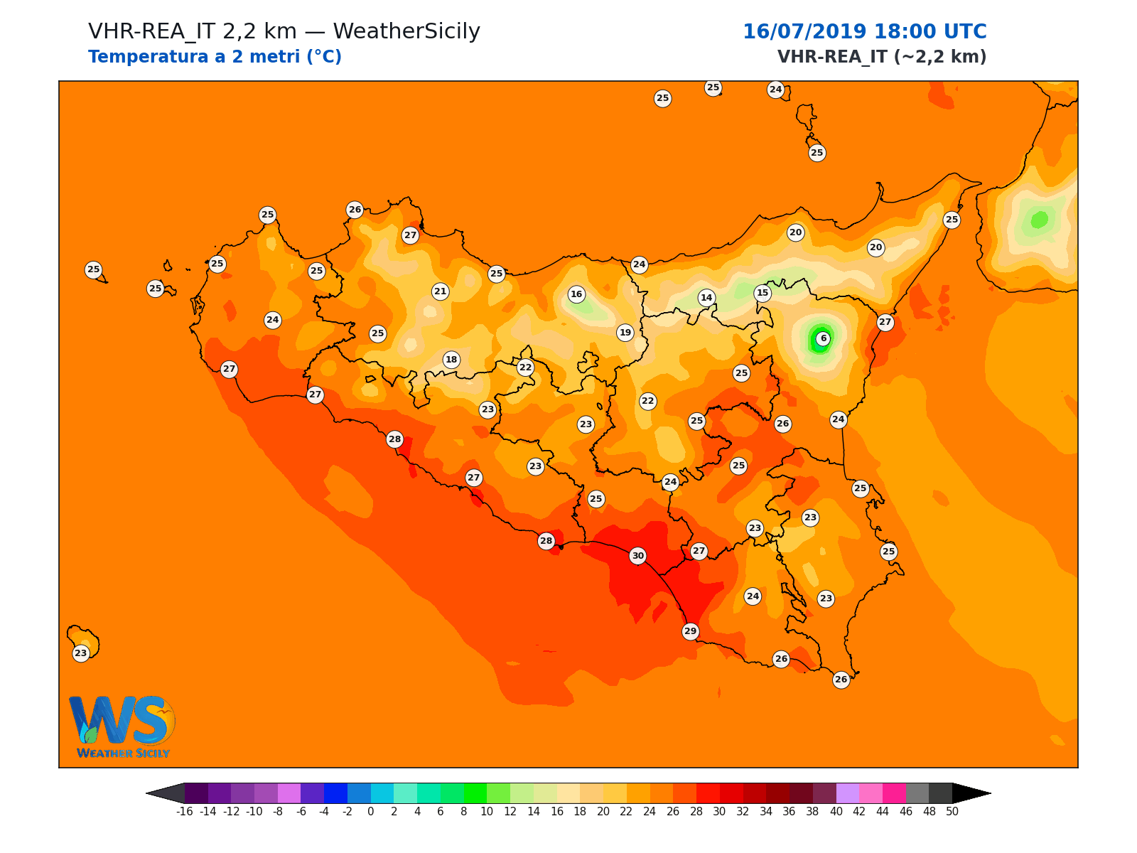 Temperatura a 2 metri · 2019071618