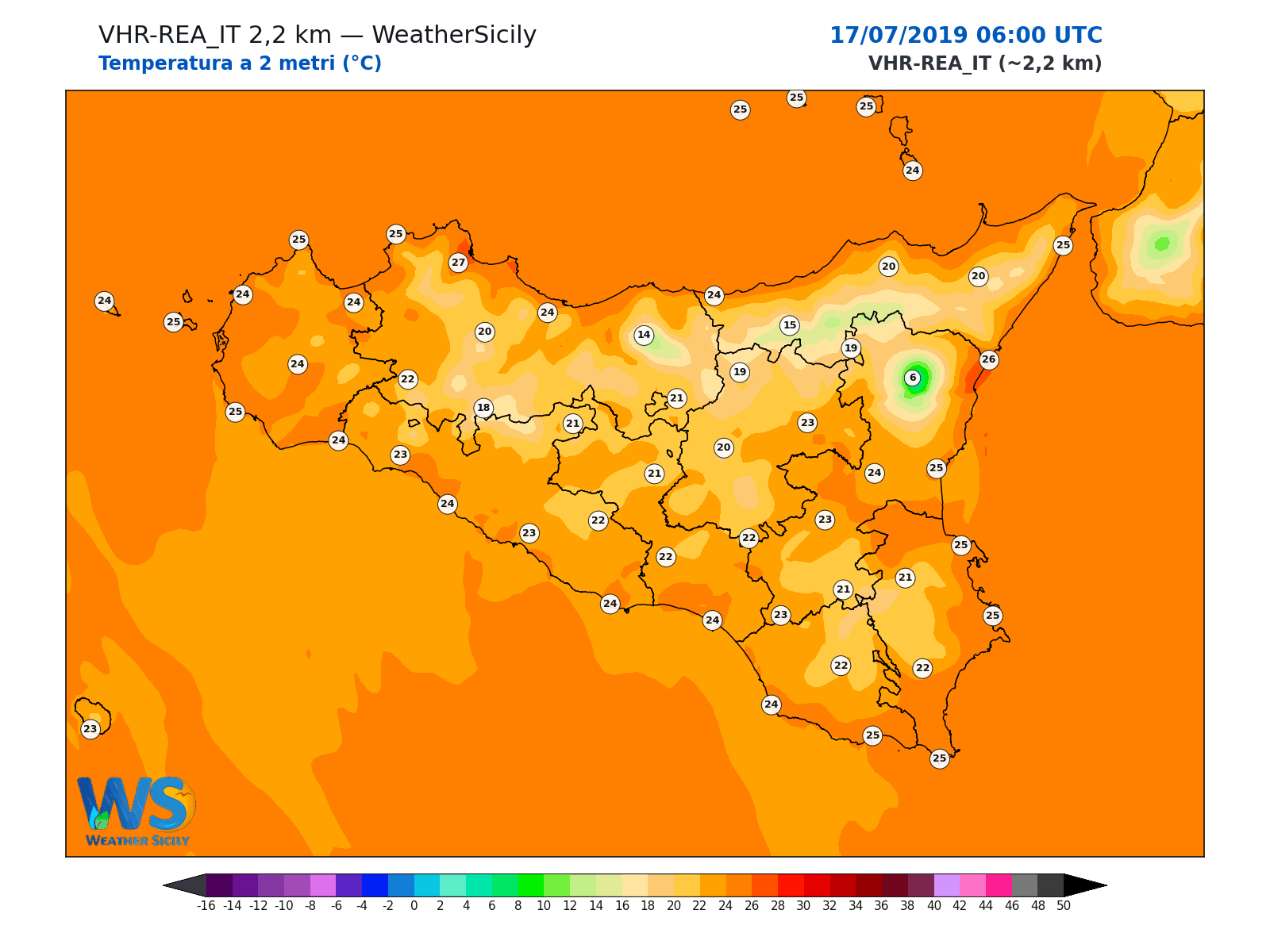 Temperatura a 2 metri · 2019071706