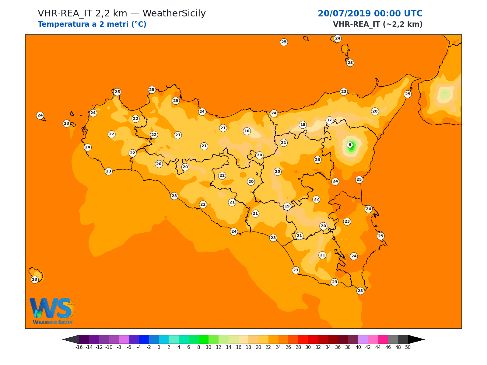Temperatura a 2 metri · 2019072000
