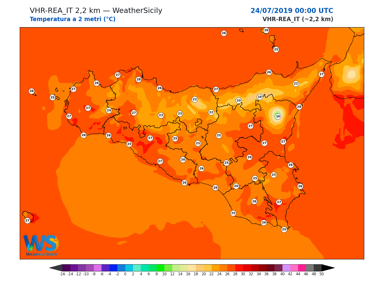 Temperatura a 2 metri · 2019072400