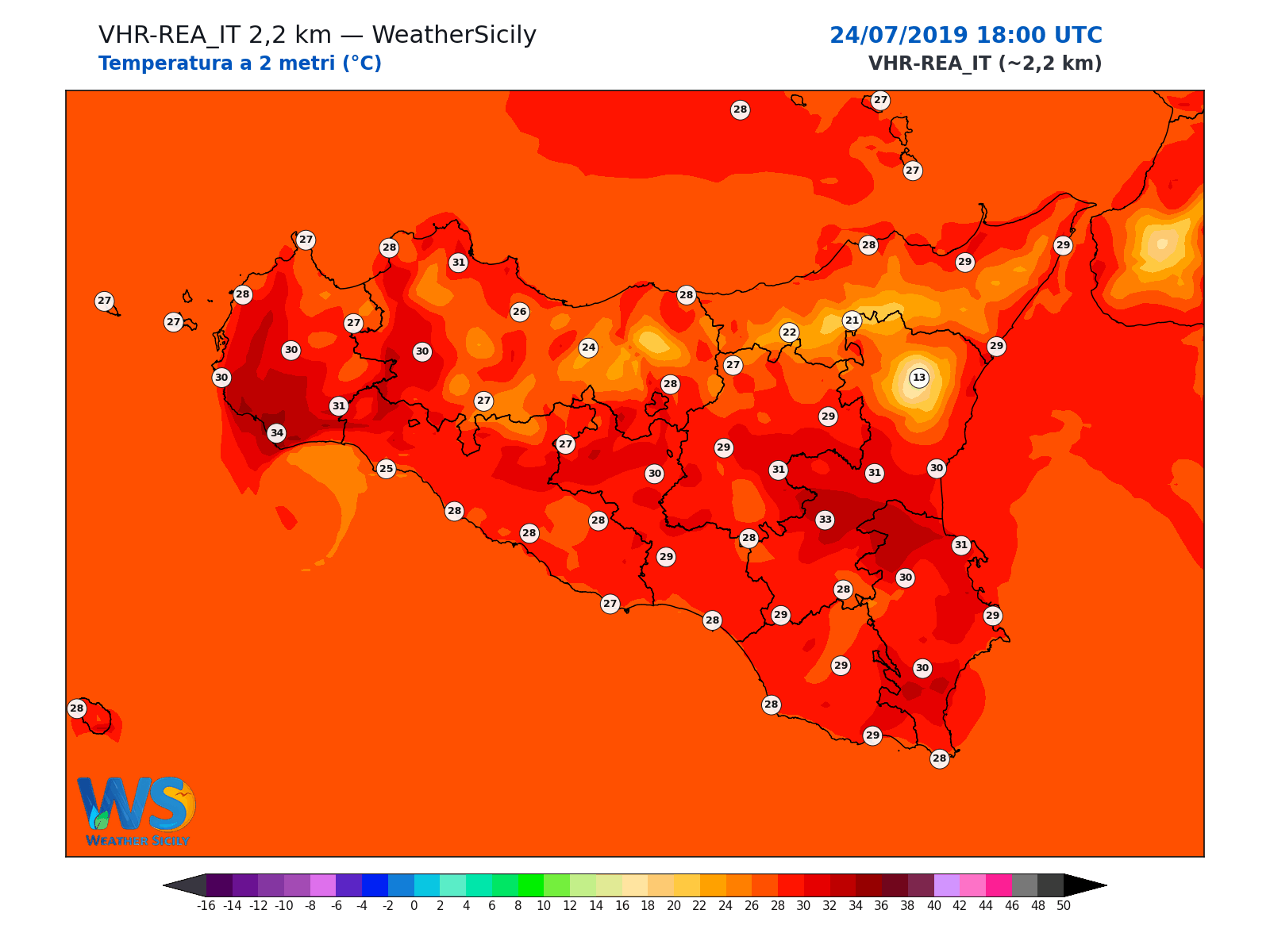 Temperatura a 2 metri · 2019072418