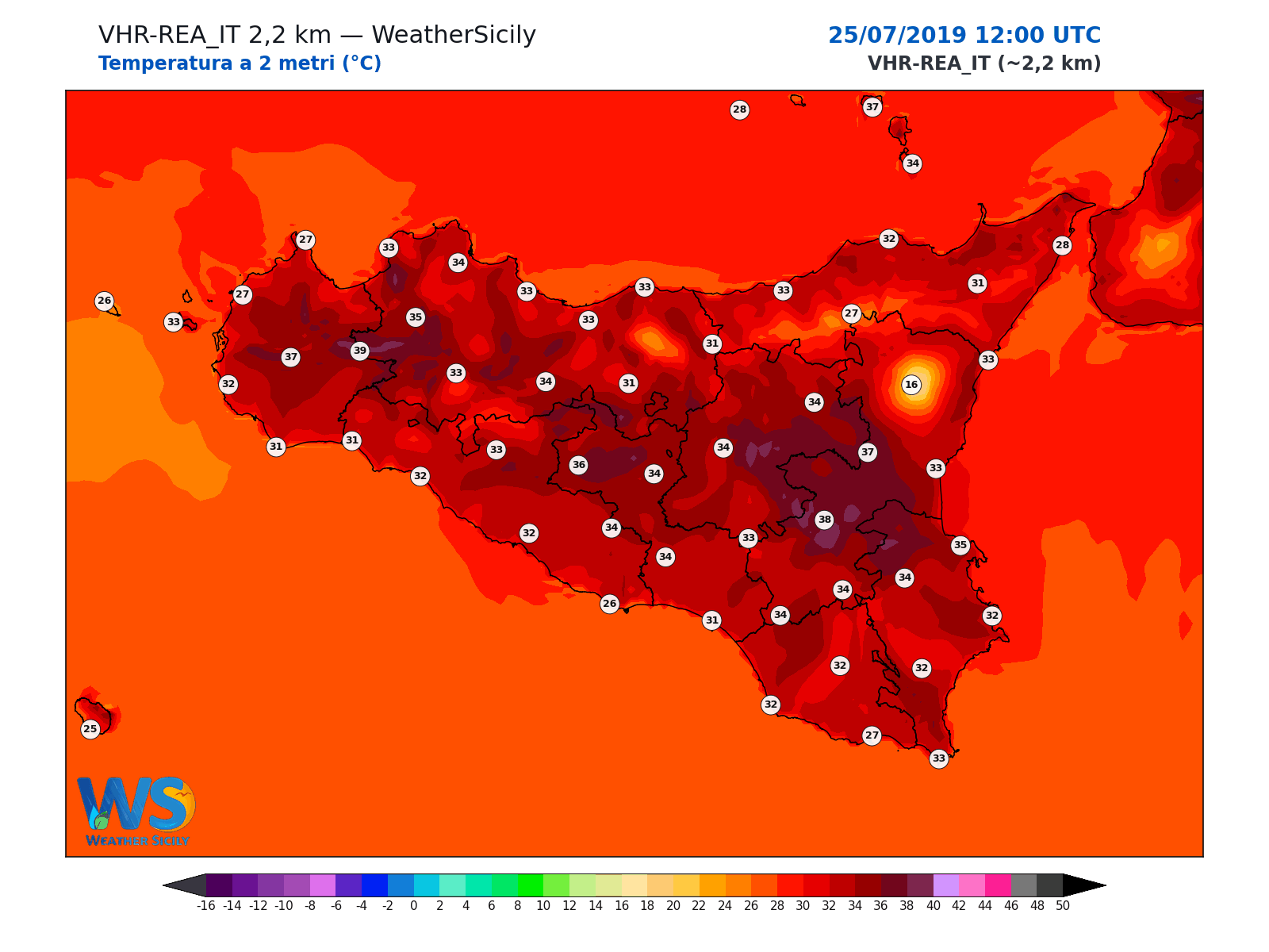 Temperatura a 2 metri · 2019072512