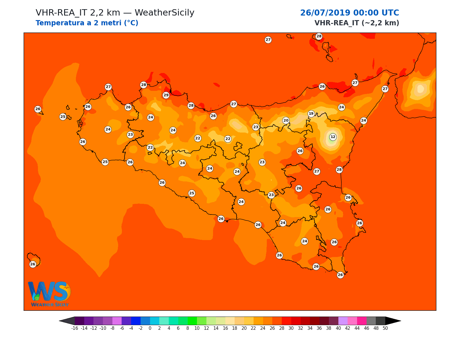 Temperatura a 2 metri · 2019072600
