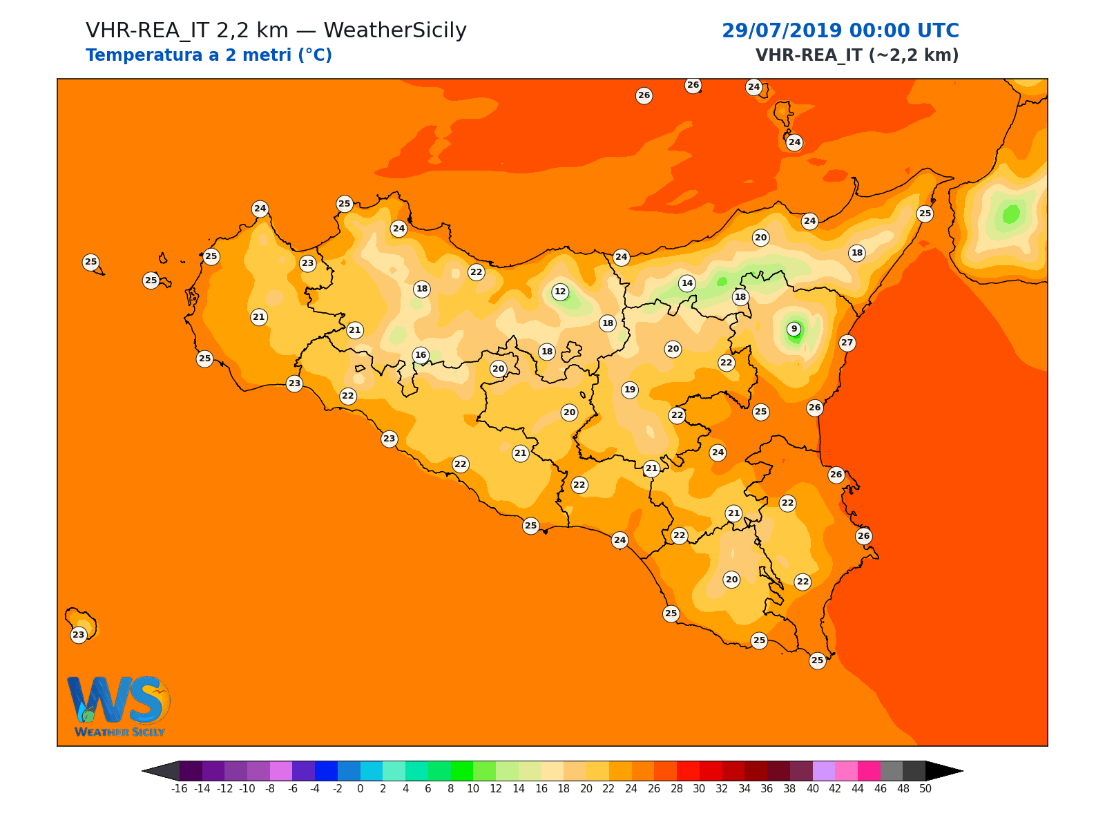 Temperatura a 2 metri · 2019072900