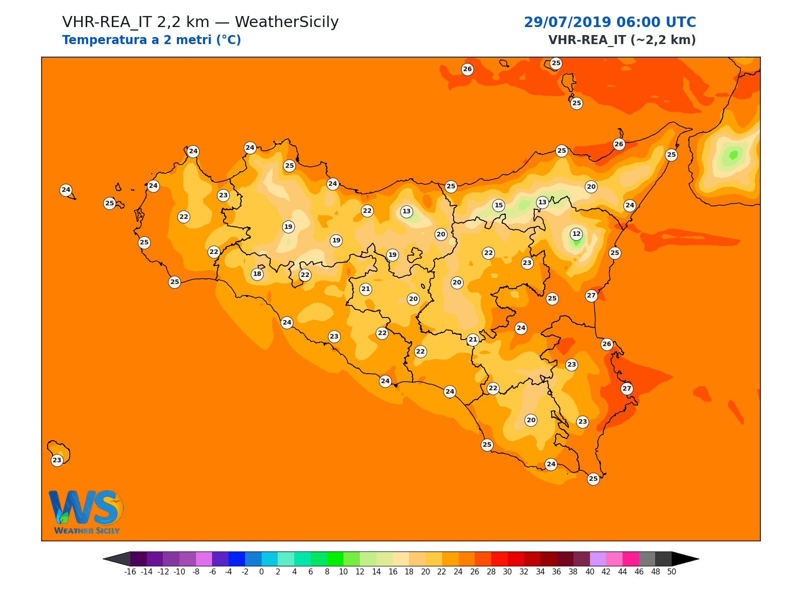 Temperatura a 2 metri · 2019072906