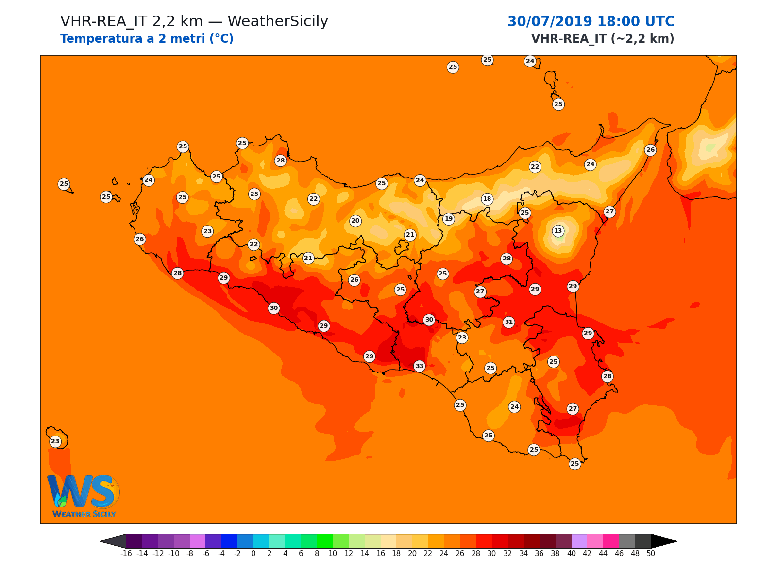 Temperatura a 2 metri · 2019073018