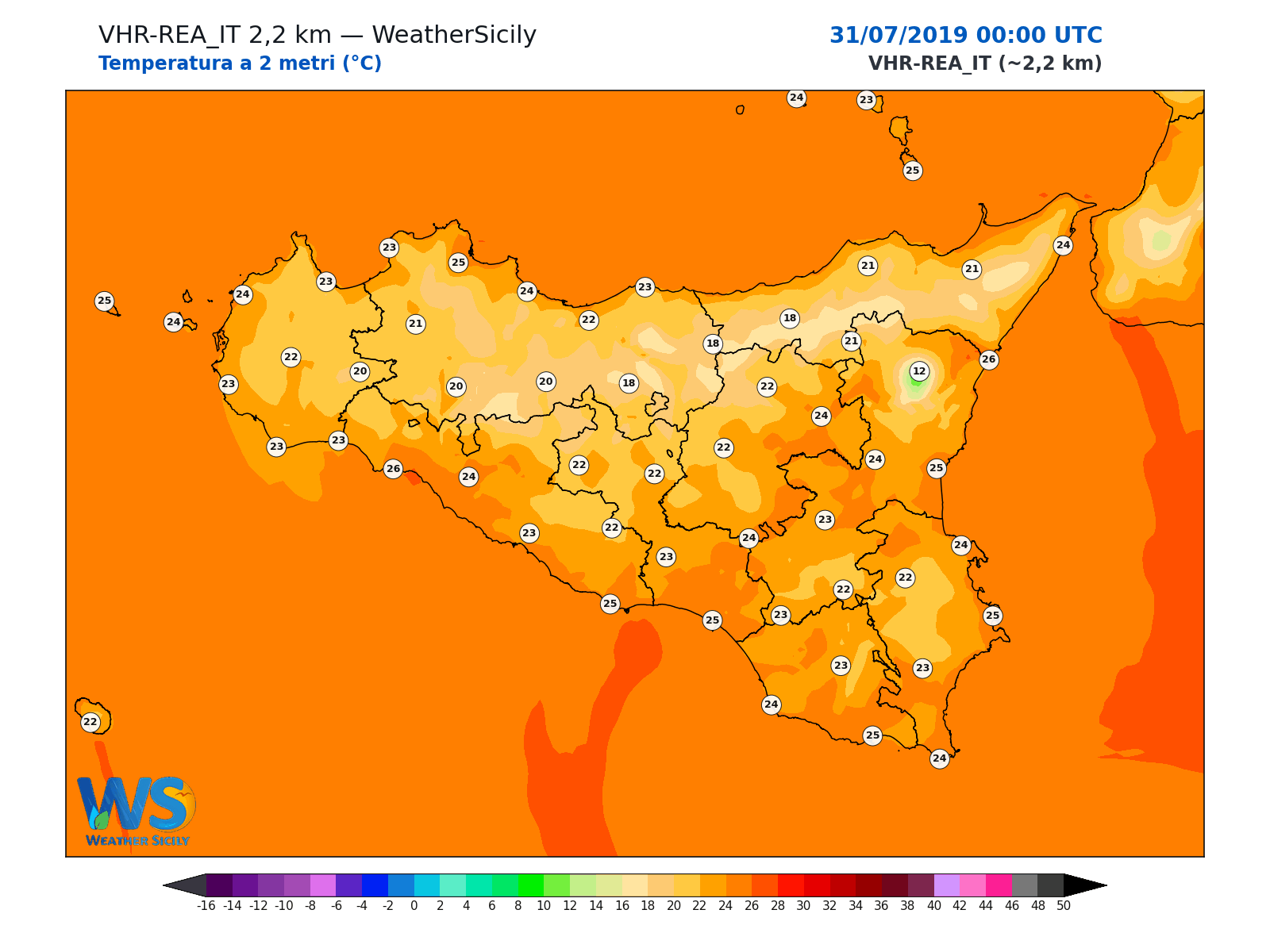 Temperatura a 2 metri · 2019073100