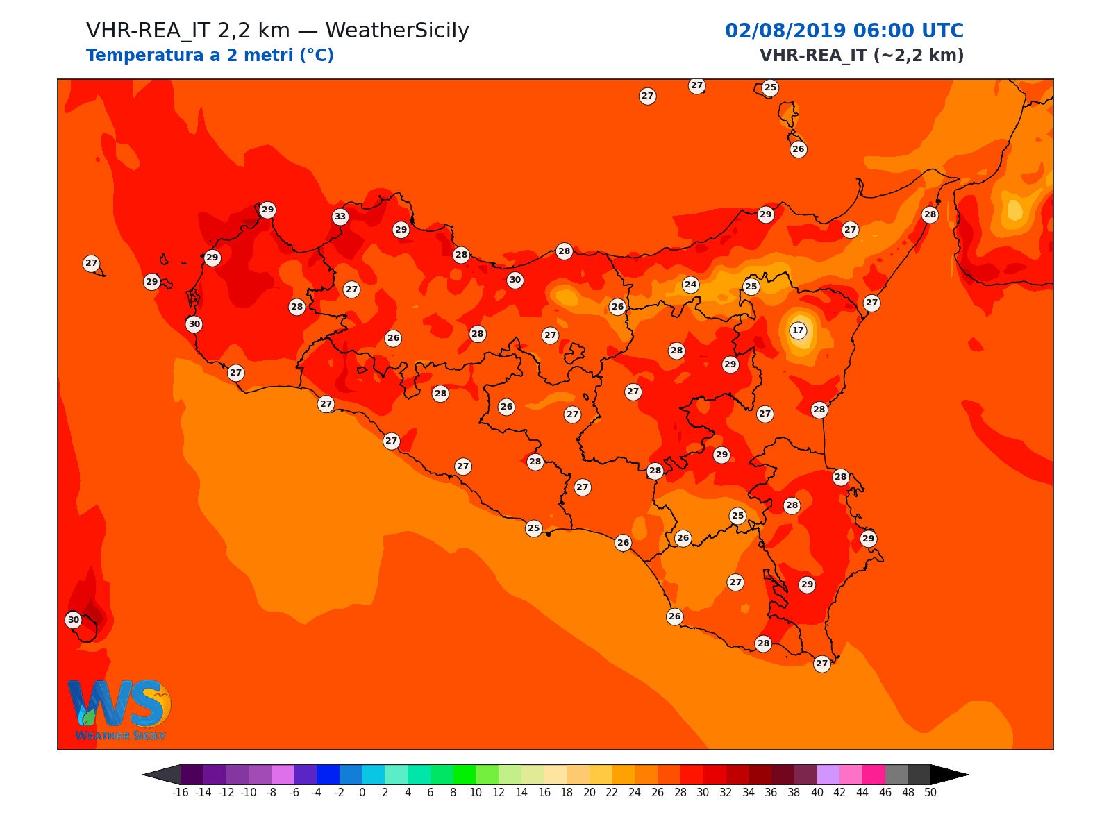 Temperatura a 2 metri · 2019080206