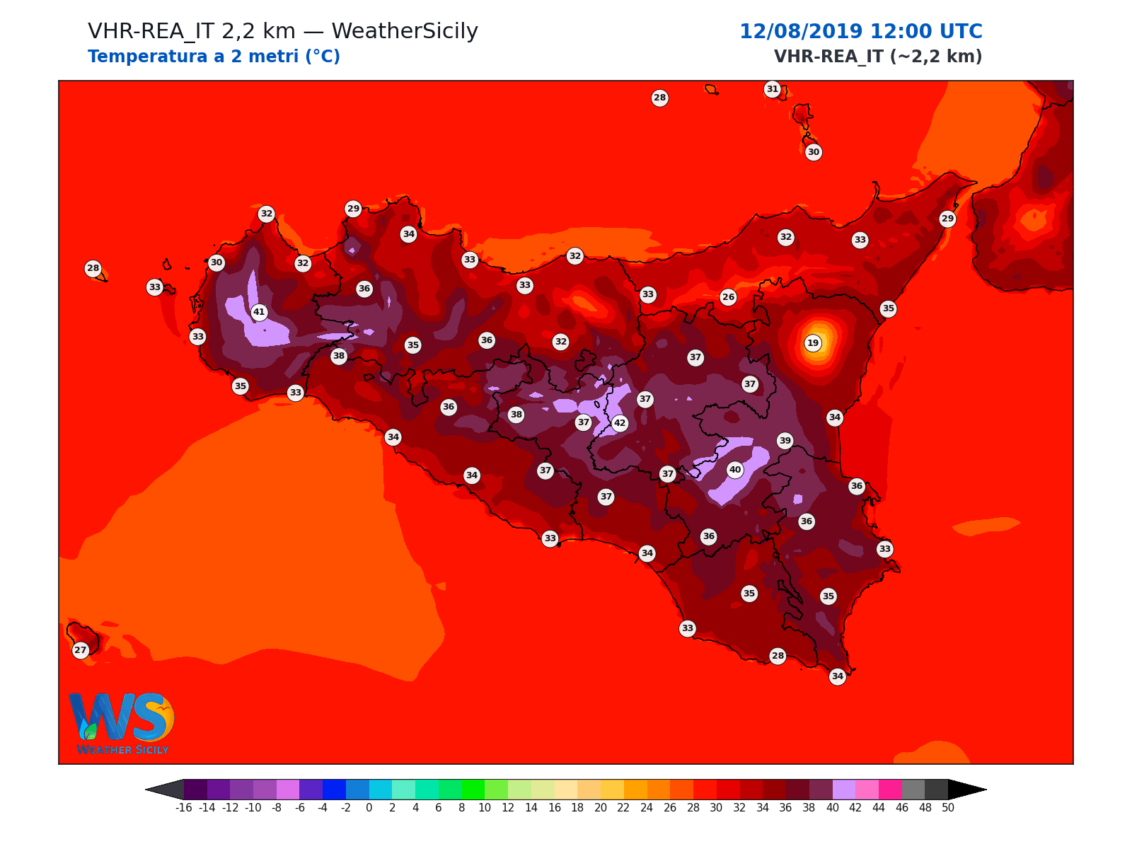 Temperatura a 2 metri · 2019081212