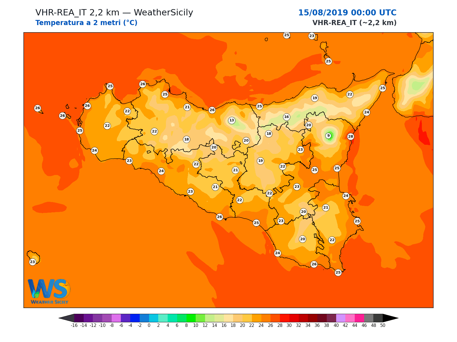 Temperatura a 2 metri · 2019081500