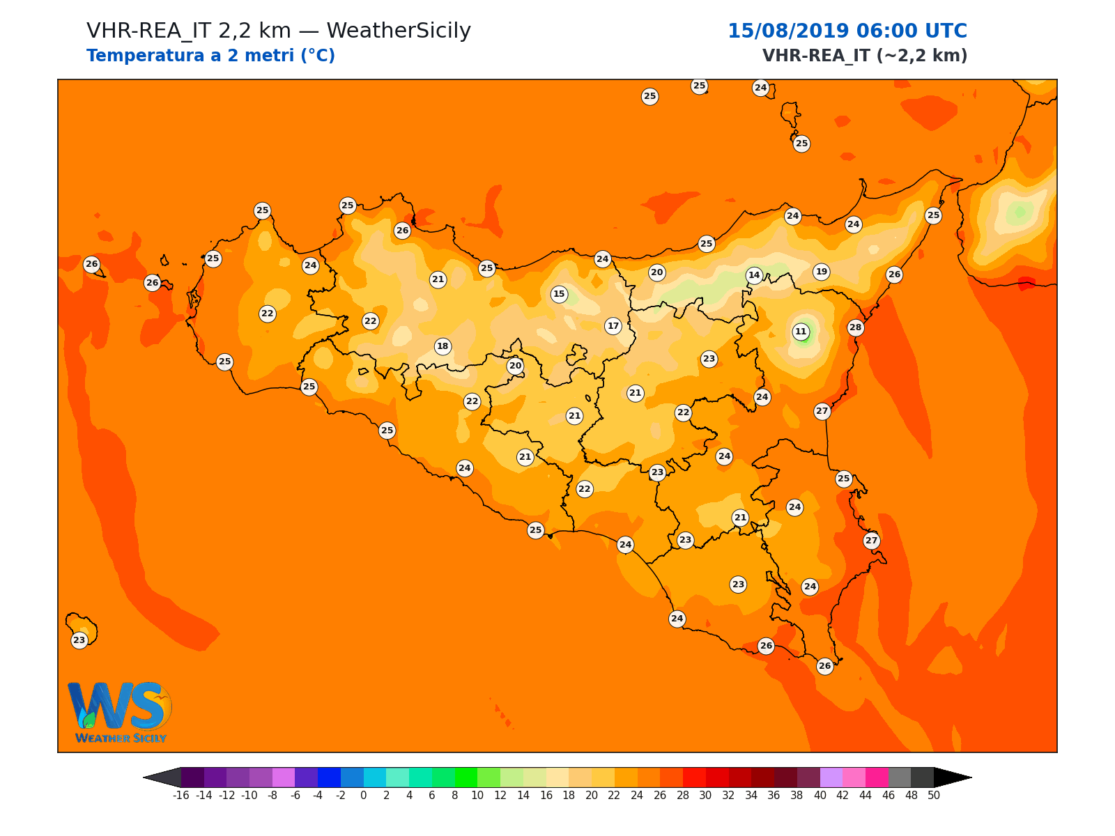 Temperatura a 2 metri · 2019081506