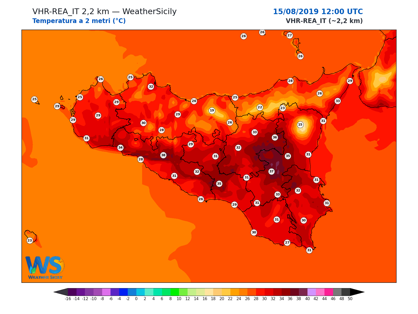 Temperatura a 2 metri · 2019081512