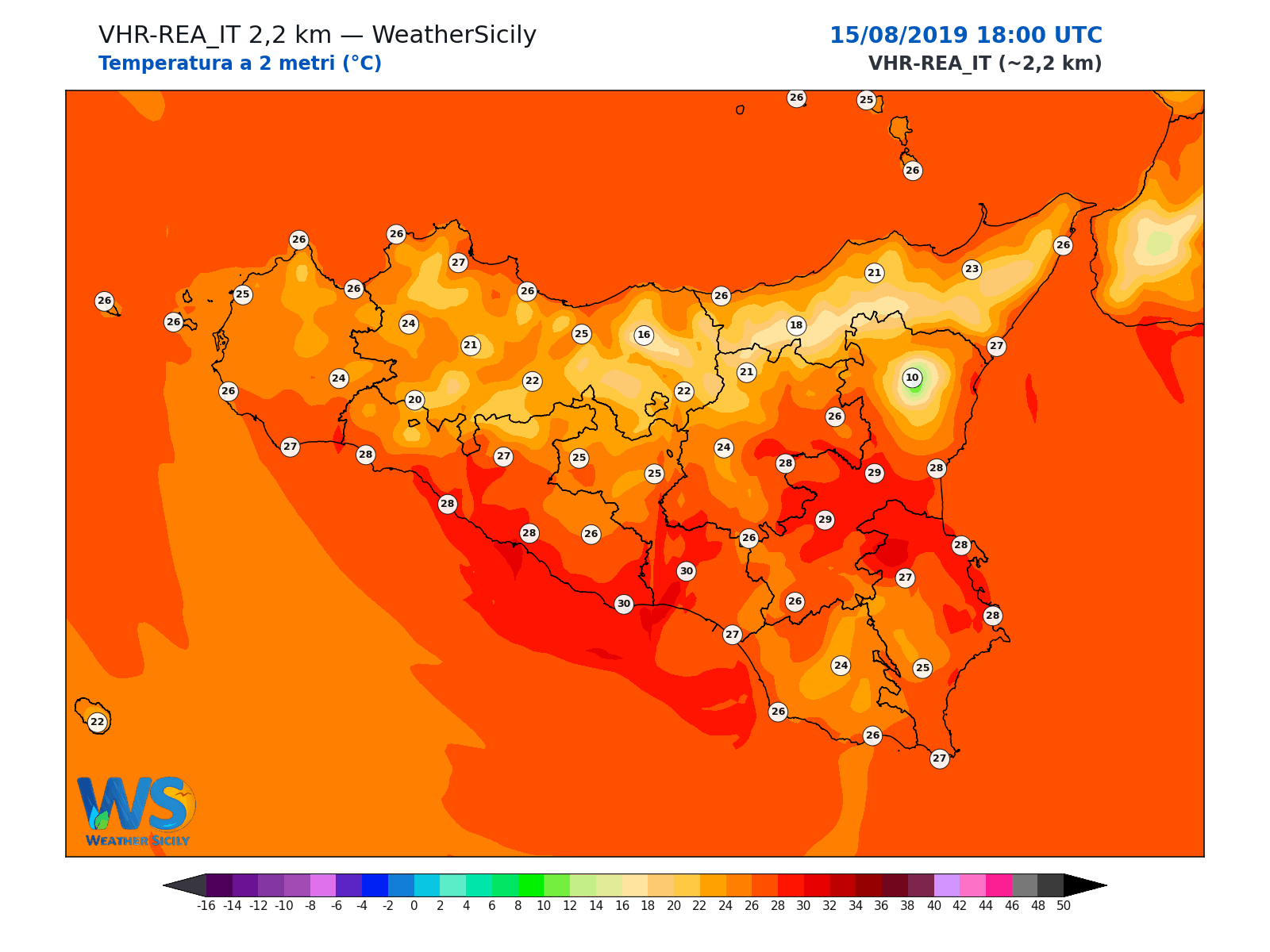Temperatura a 2 metri · 2019081518