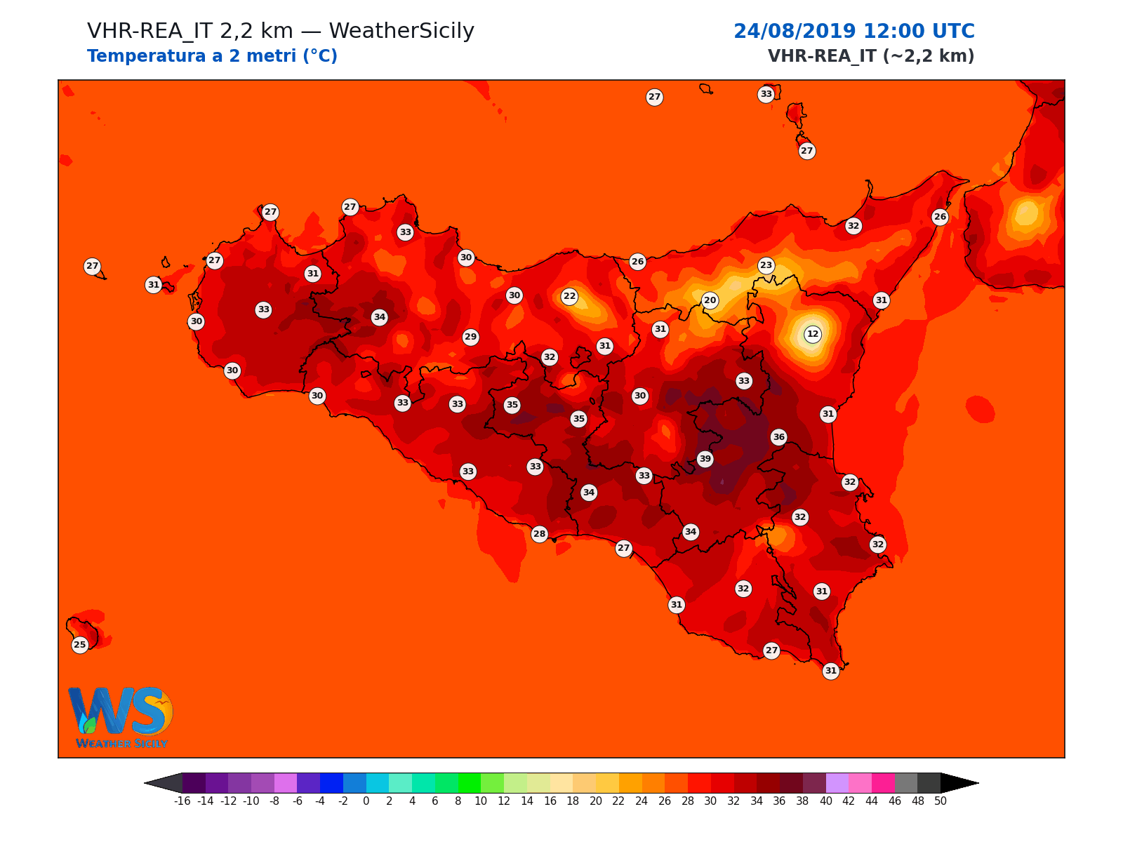 Temperatura a 2 metri · 2019082412