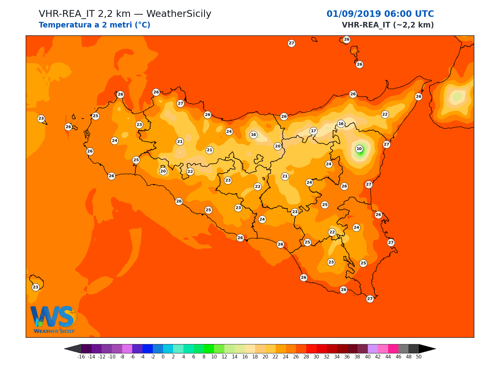 Temperatura a 2 metri · 2019090106