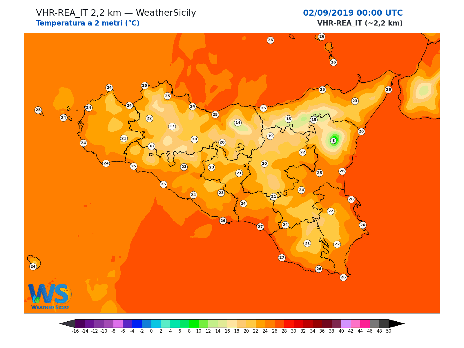 Temperatura a 2 metri · 2019090200