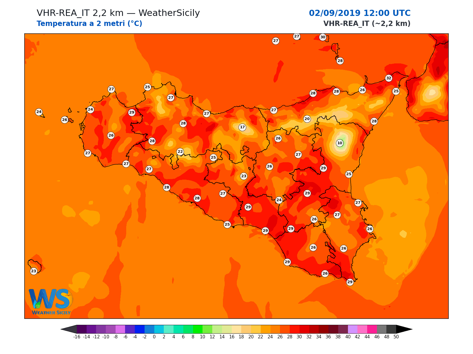 Temperatura a 2 metri · 2019090212
