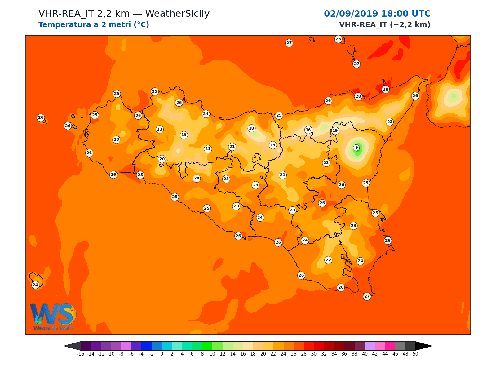 Temperatura a 2 metri · 2019090218