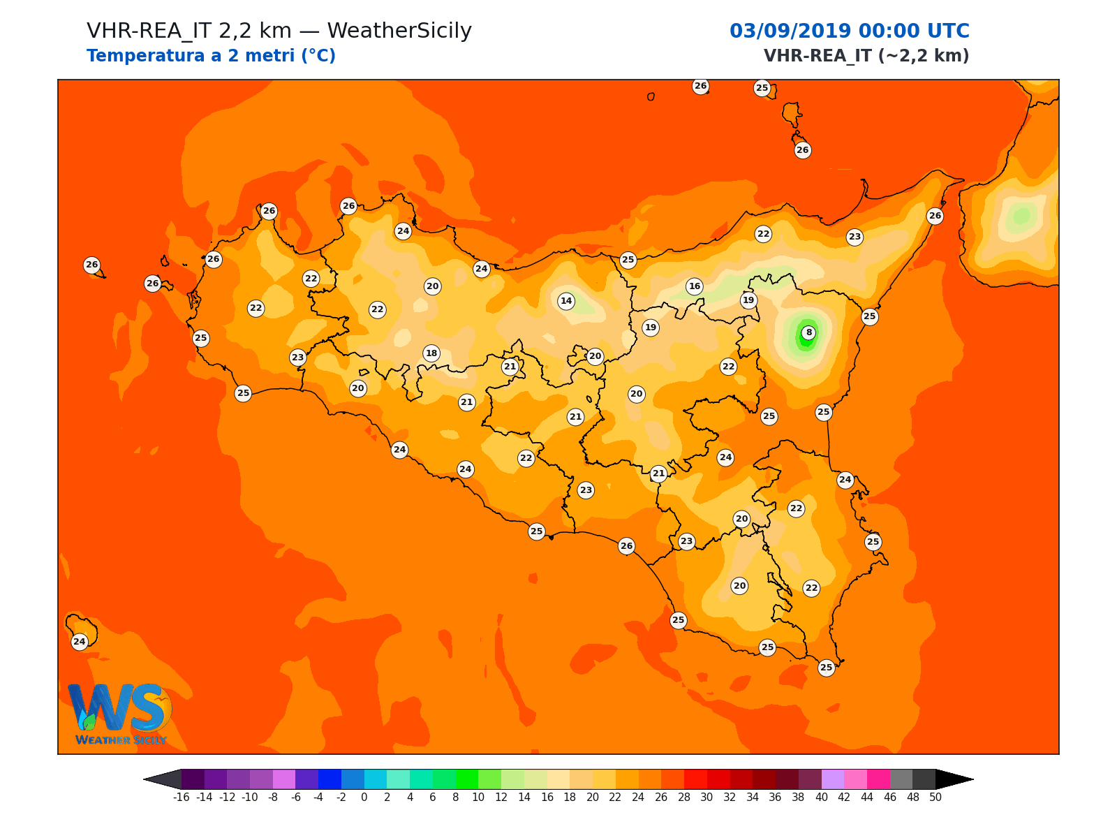 Temperatura a 2 metri · 2019090300