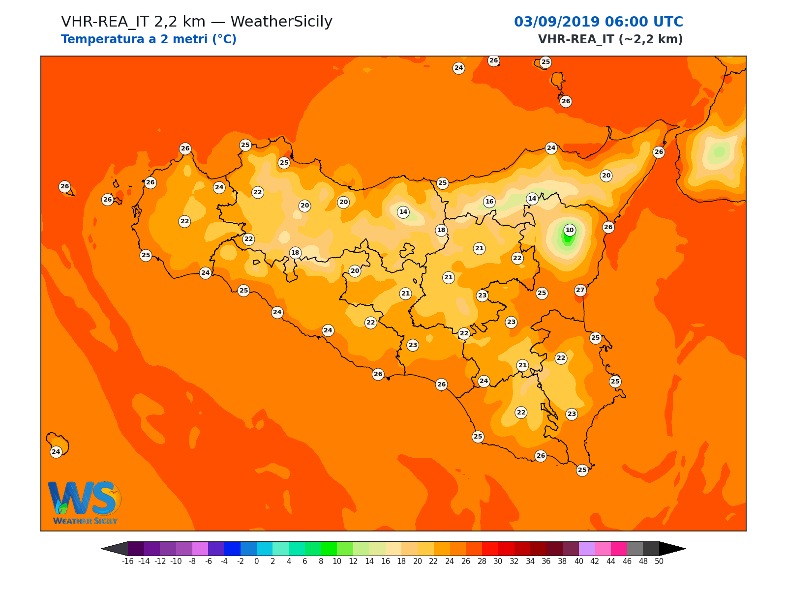 Temperatura a 2 metri · 2019090306