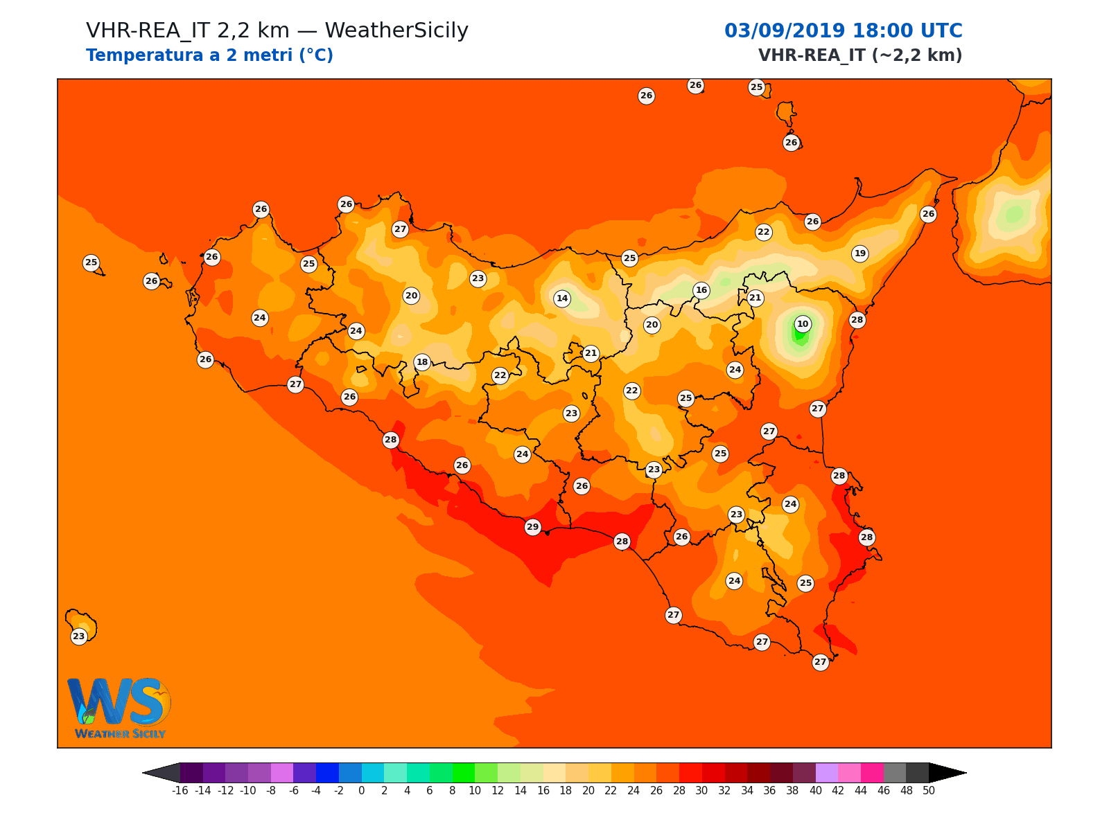 Temperatura a 2 metri · 2019090318