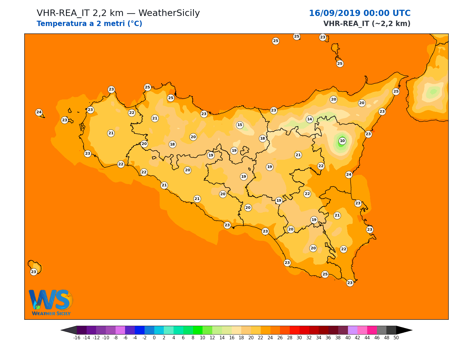 Temperatura a 2 metri · 2019091600