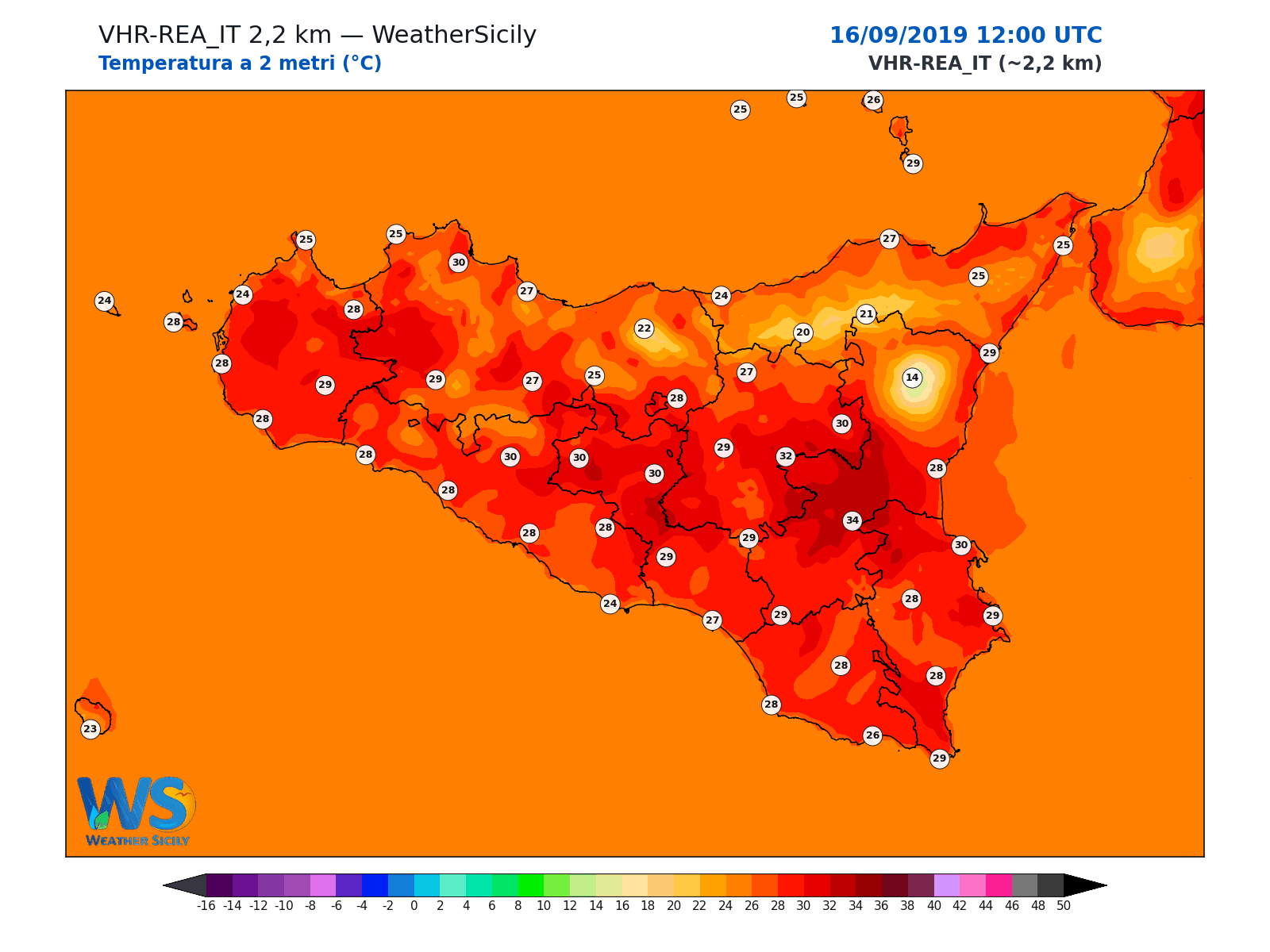 Temperatura a 2 metri · 2019091612