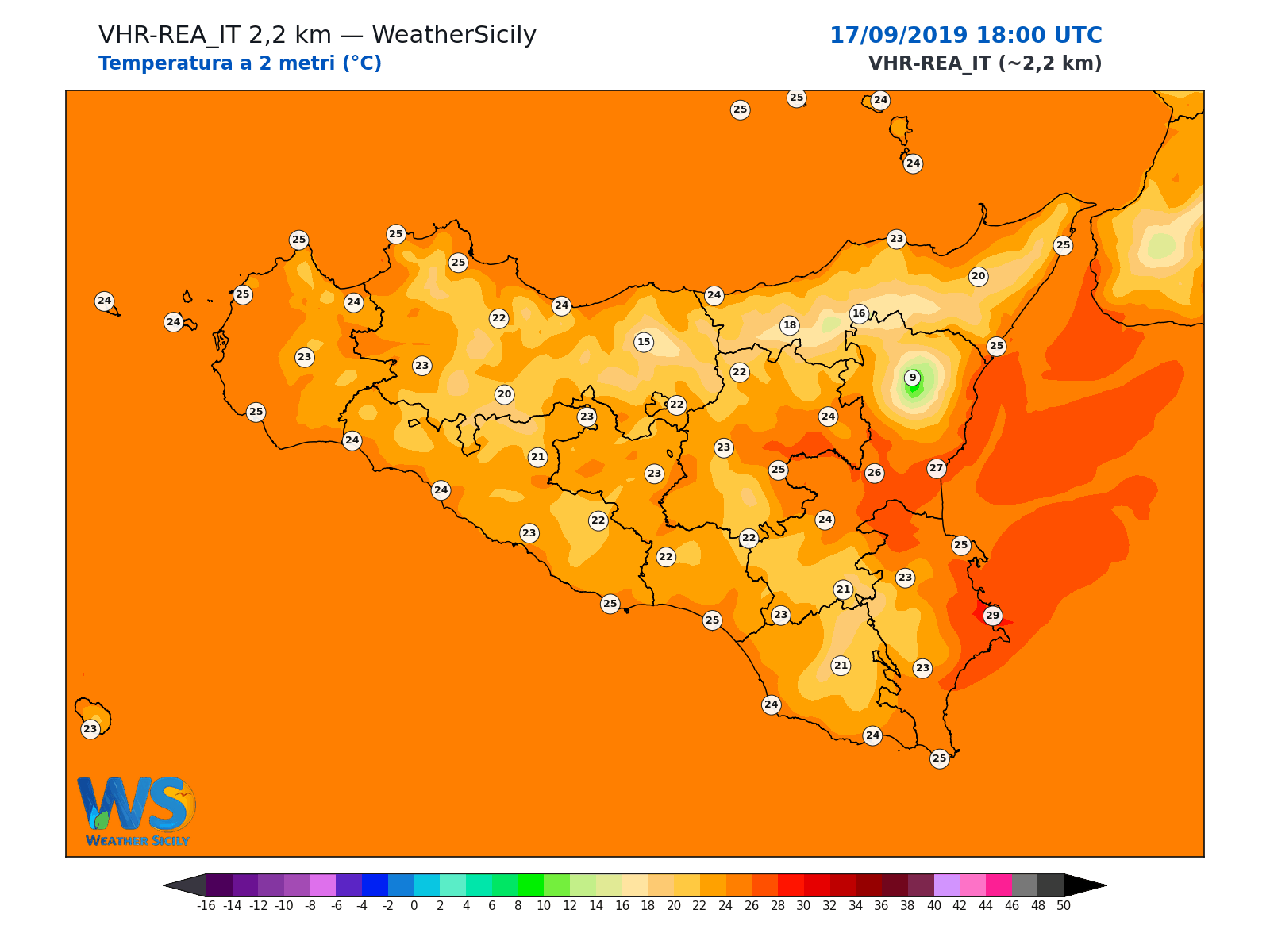 Temperatura a 2 metri · 2019091718