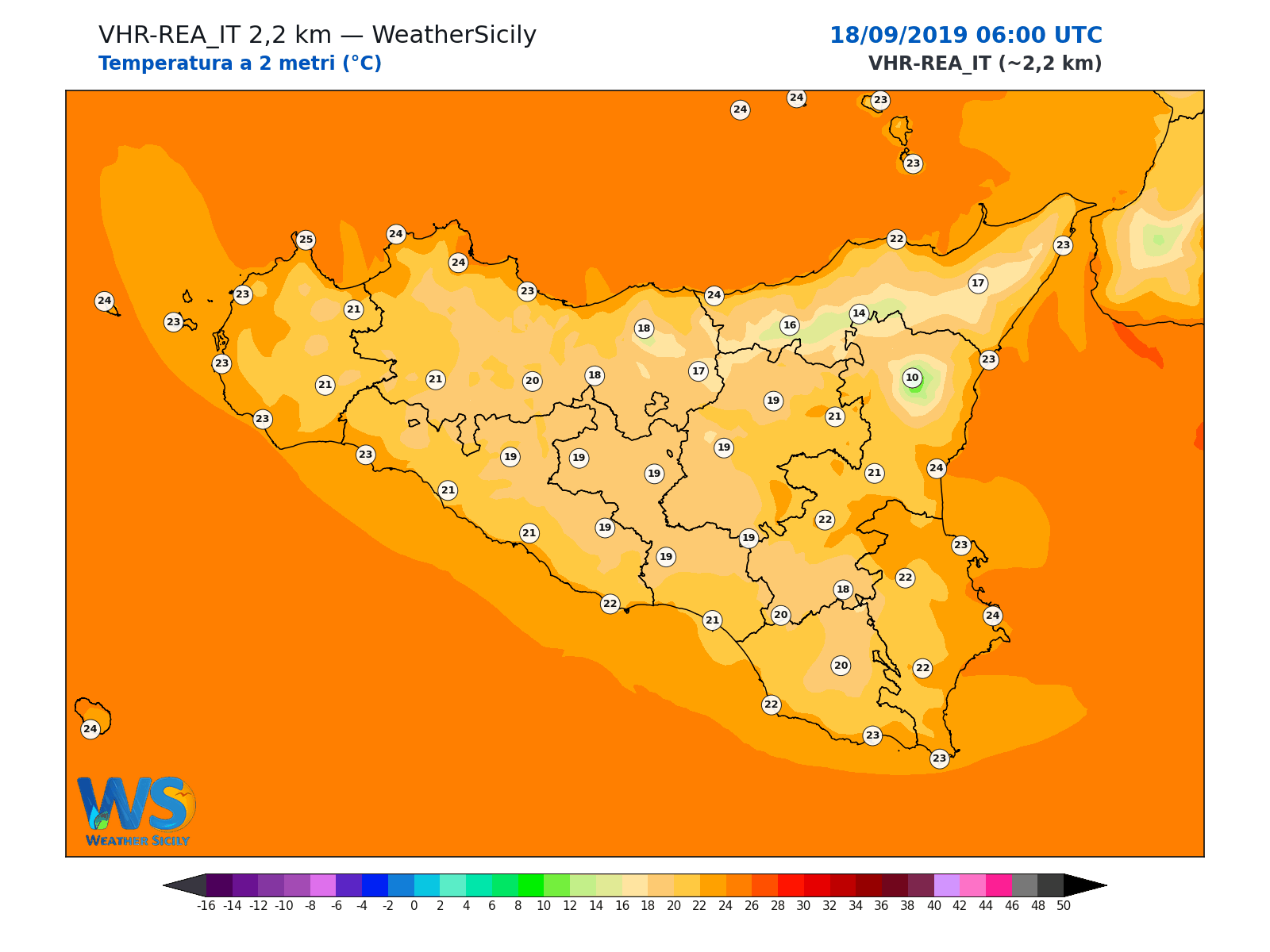 Temperatura a 2 metri · 2019091806