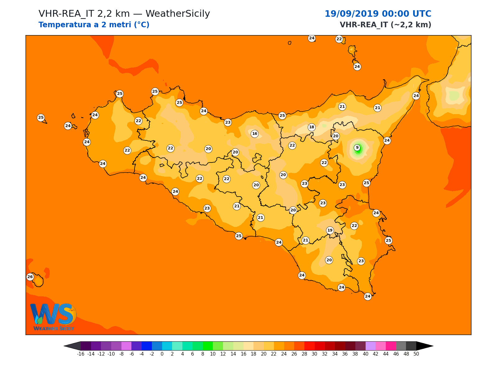 Temperatura a 2 metri · 2019091900