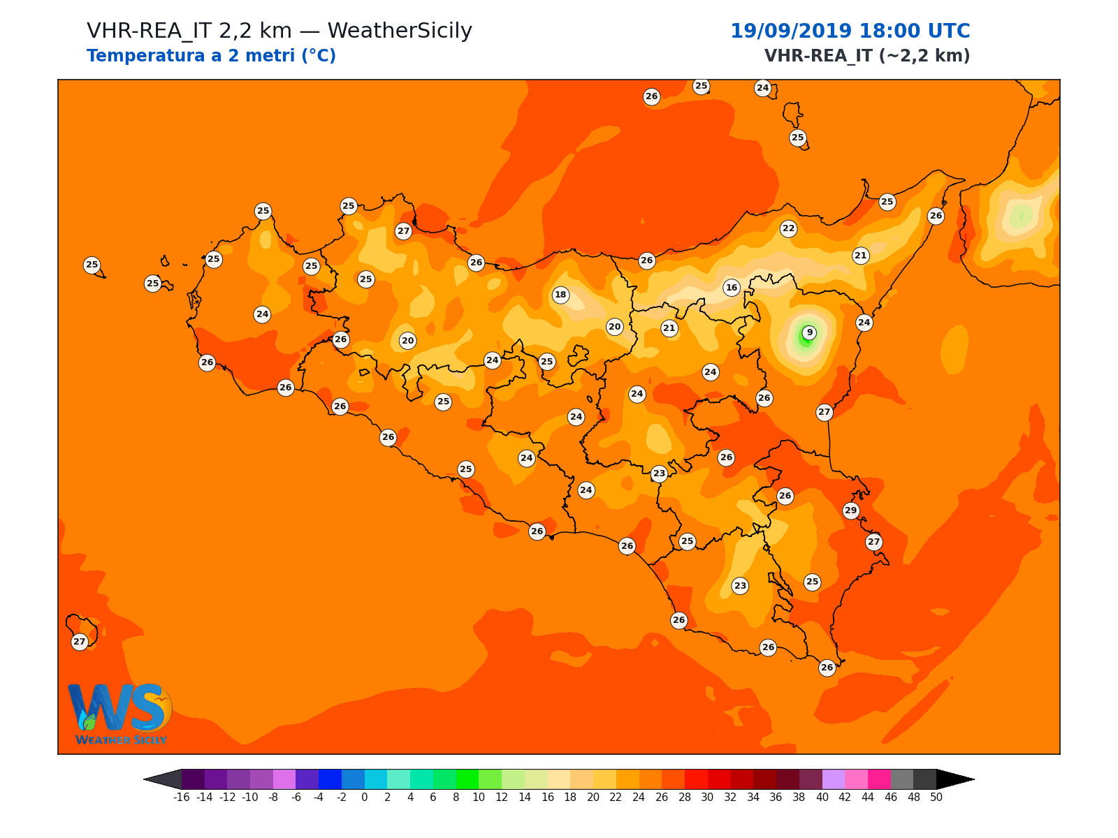 Temperatura a 2 metri · 2019091918