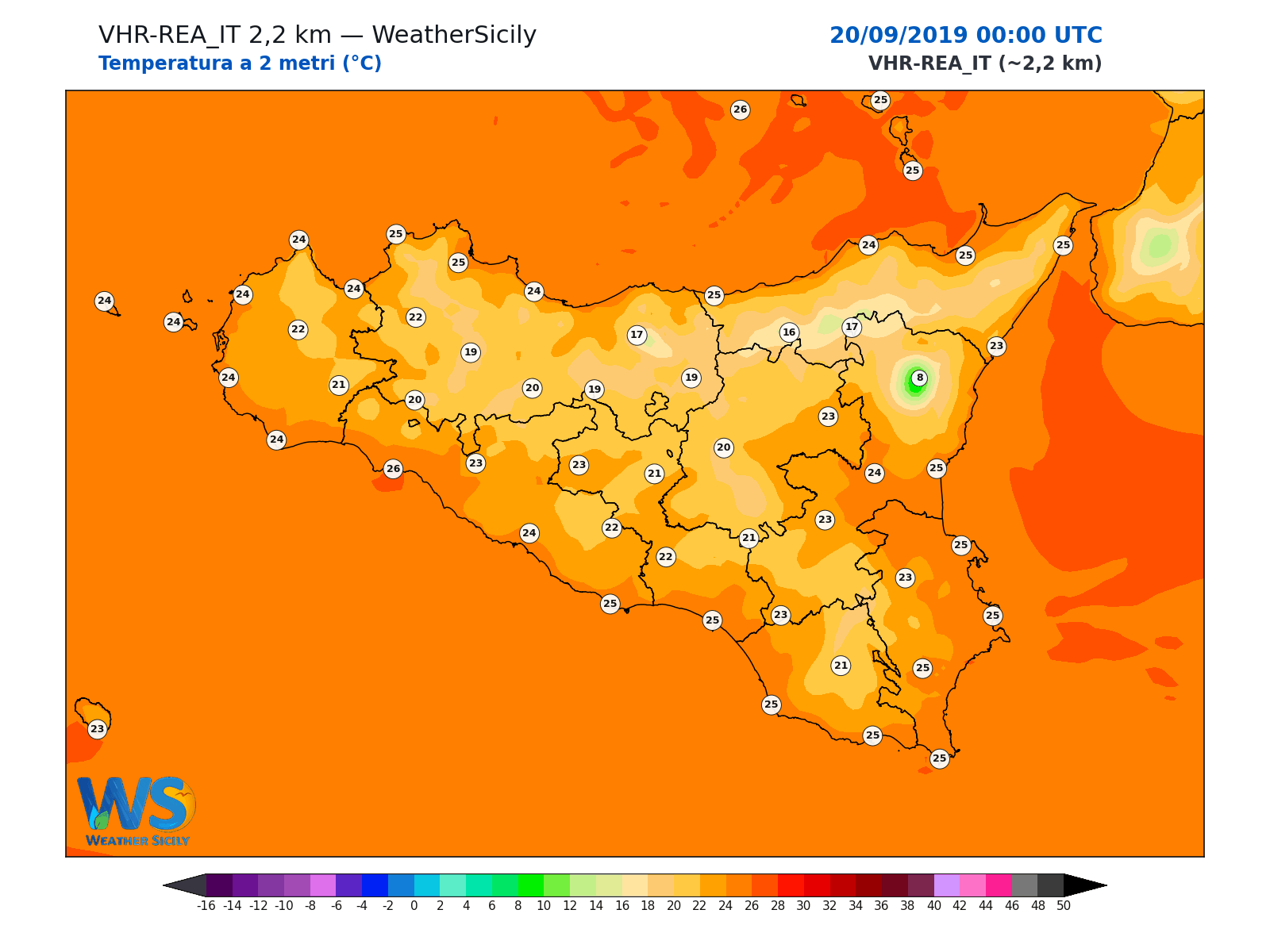 Temperatura a 2 metri · 2019092000