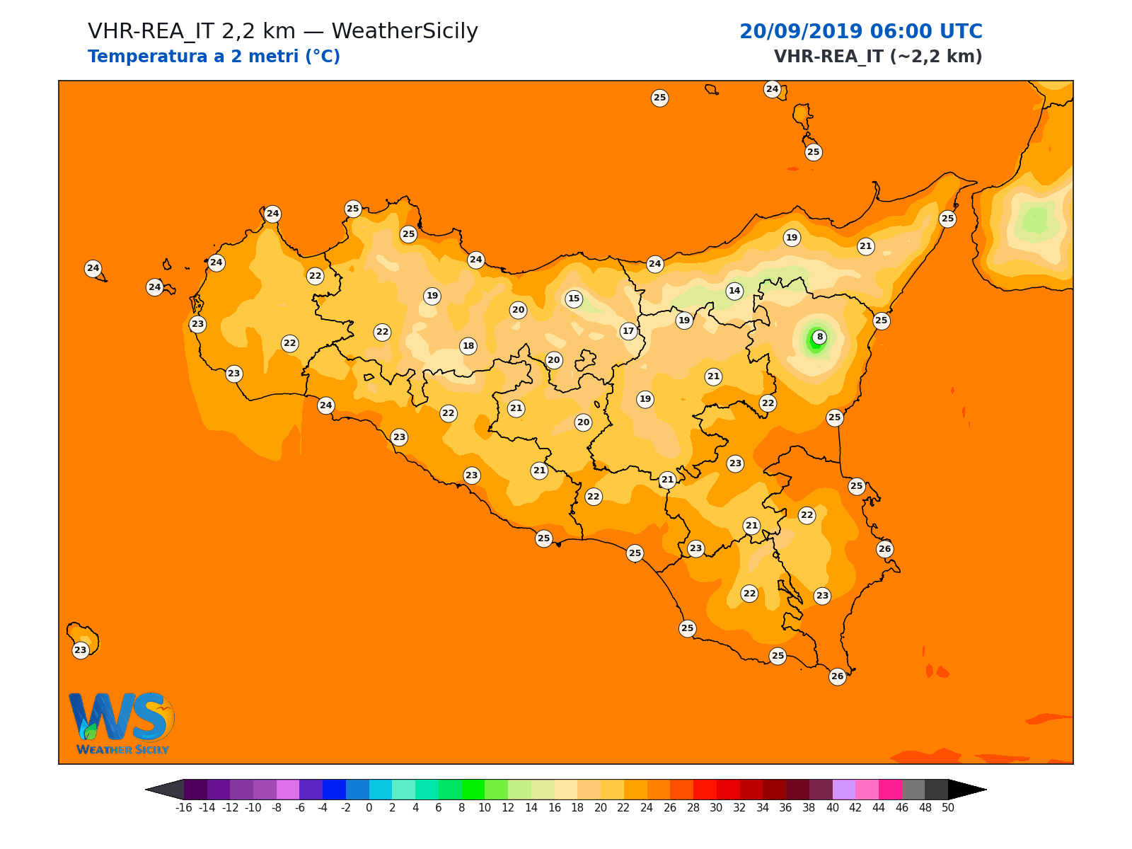 Temperatura a 2 metri · 2019092006