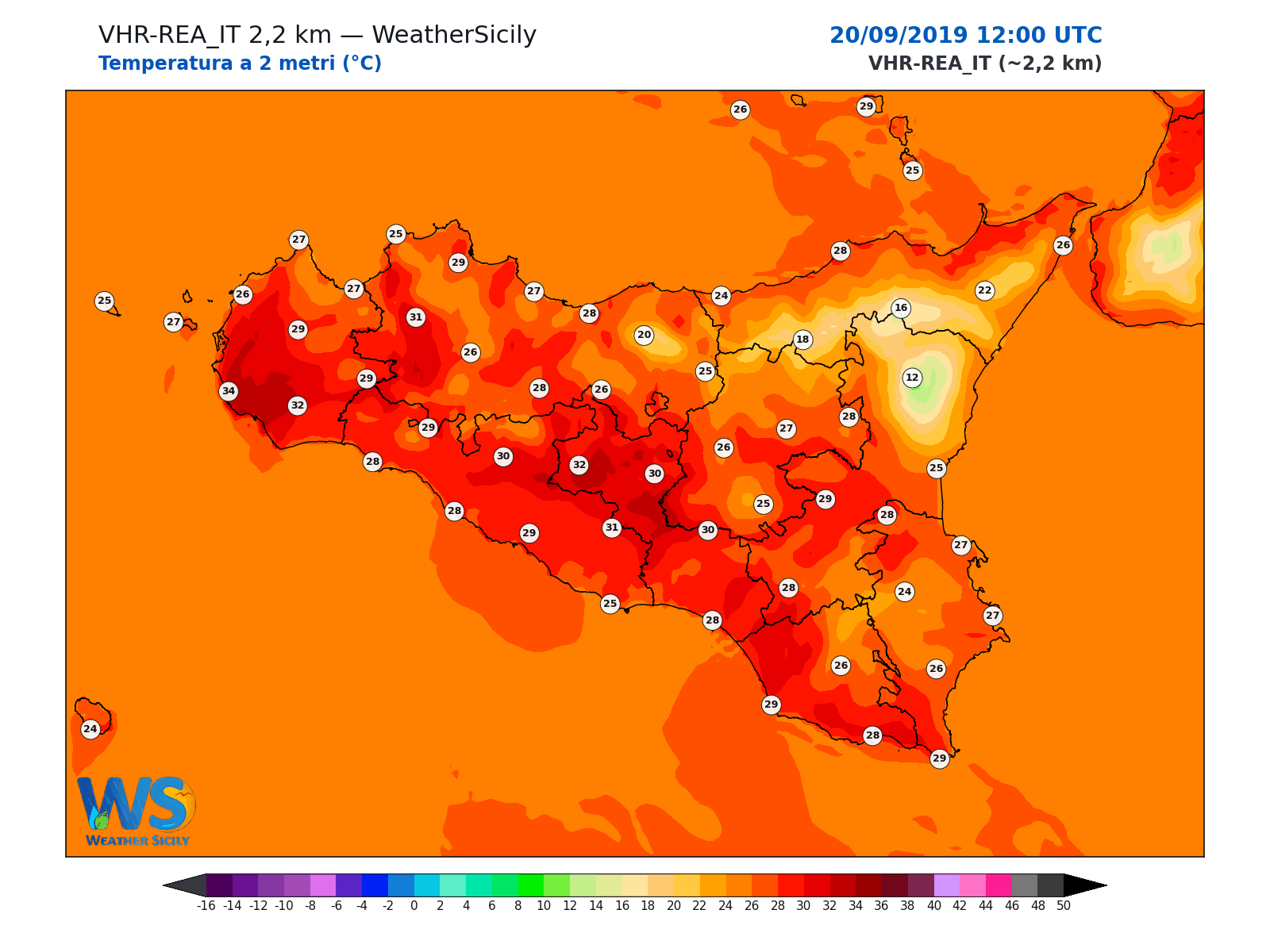 Temperatura a 2 metri · 2019092012